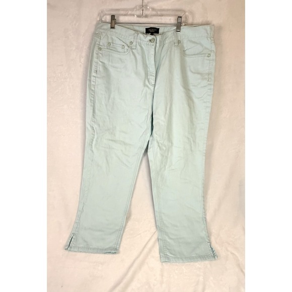 Talbots Pants - Talbots Mint Green Capri Pants Sz 16 Stretch Cotton Ankle Casual Career